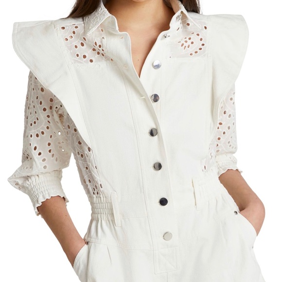 River Island Pants - River Island Ruffle & Eyelet Embroidered Romper